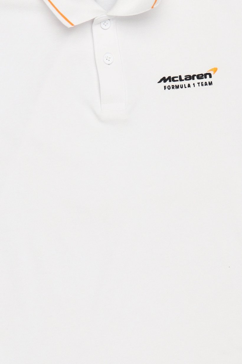 Celio x Mclaren Men Regular Fit Embroidered Logo Short Sleeve Polo Shirt, White