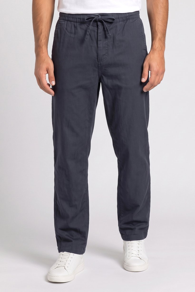 Men Comfort Fit Chambray Straight Leg Pants, Navy