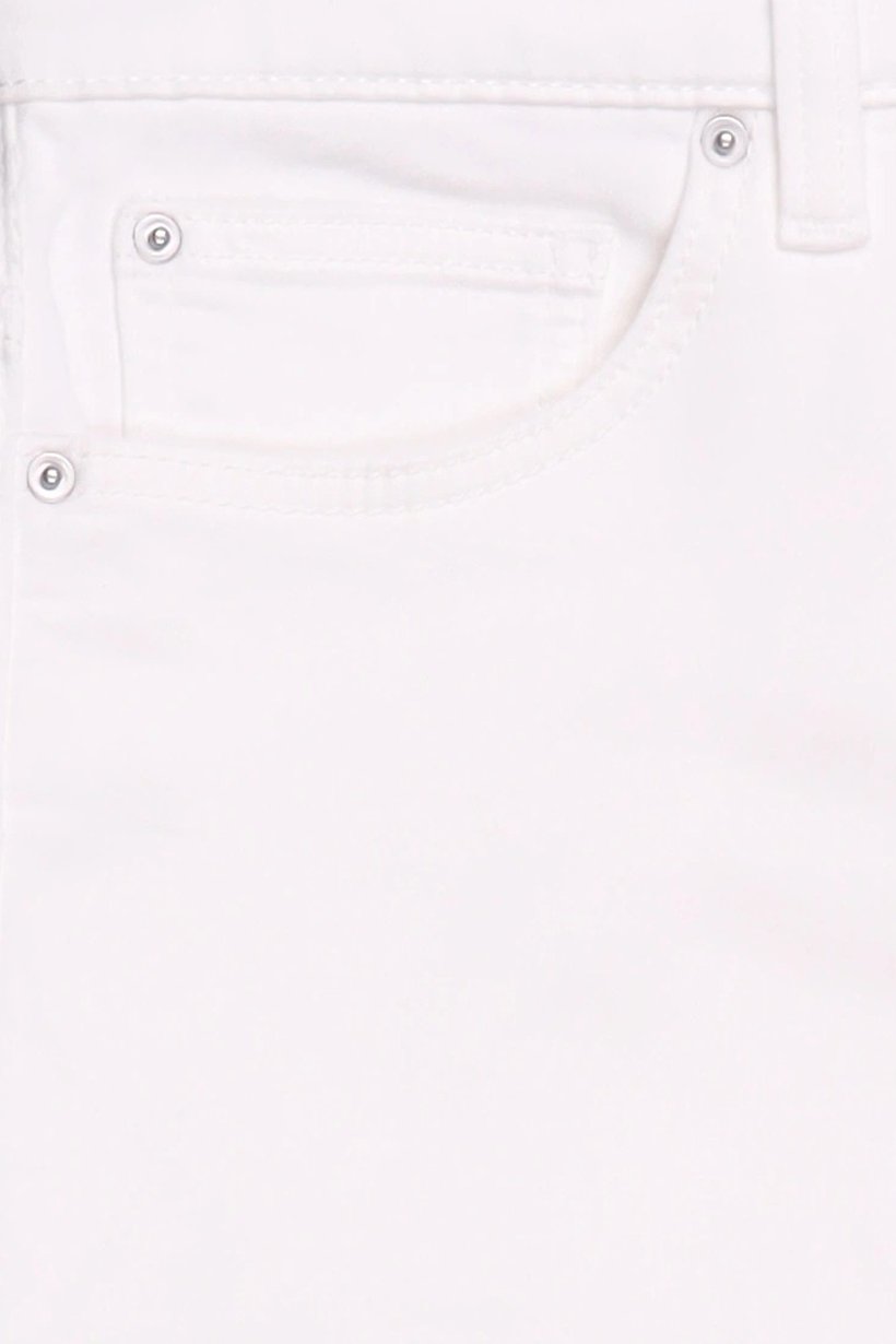 Men Solid Denim Shorts, White