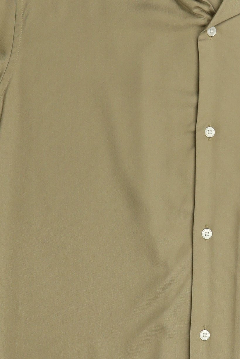 Men Regular Fit Plain Short Sleeve Casual Shirt, Light Olive