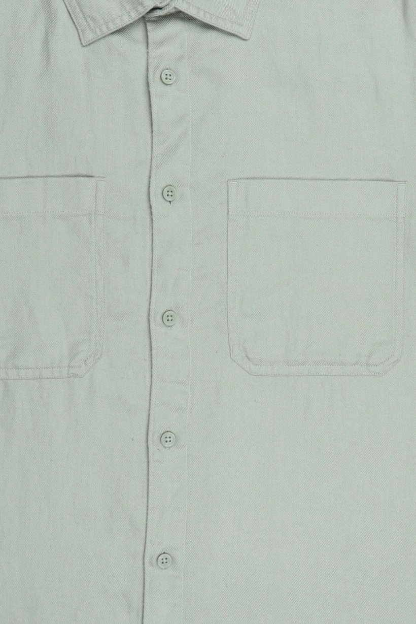 Men Regular Fit Plain Long Sleeve Casual Shirt, Sage Green