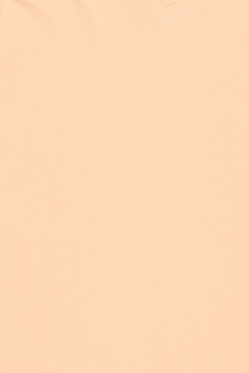 Men V-Neck Short Sleeve Plain T-Shirt, Peach