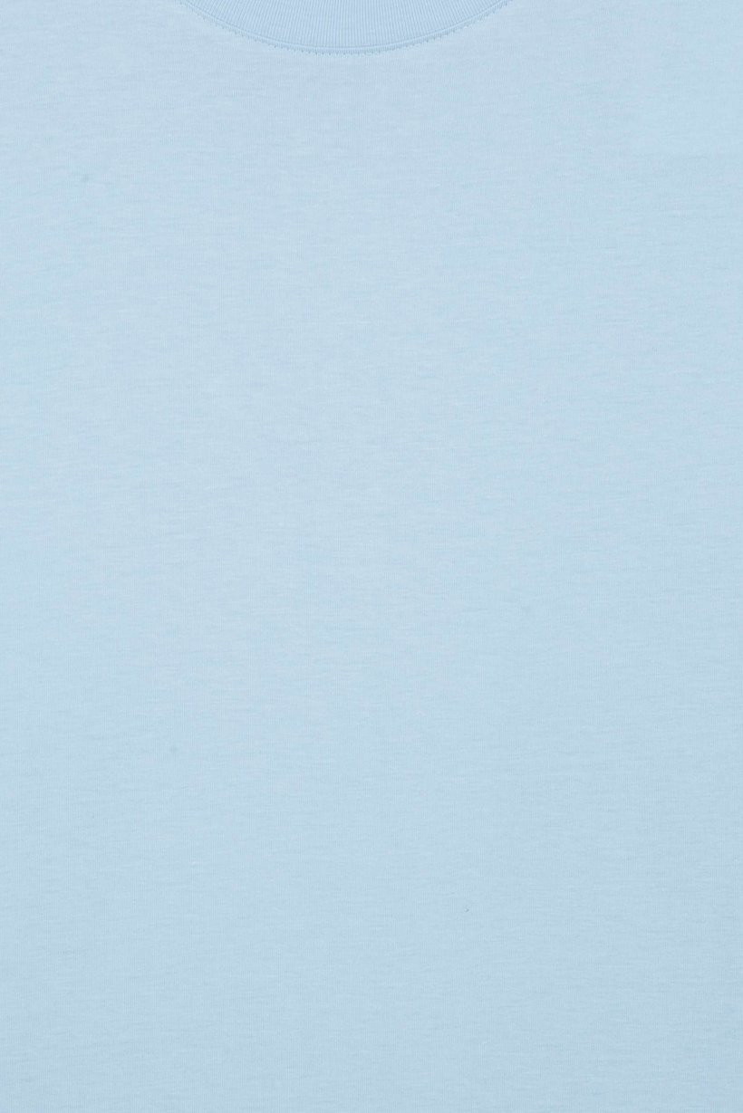 Men Crew Neck Short Sleeve Plain T-Shirt, Sky Blue