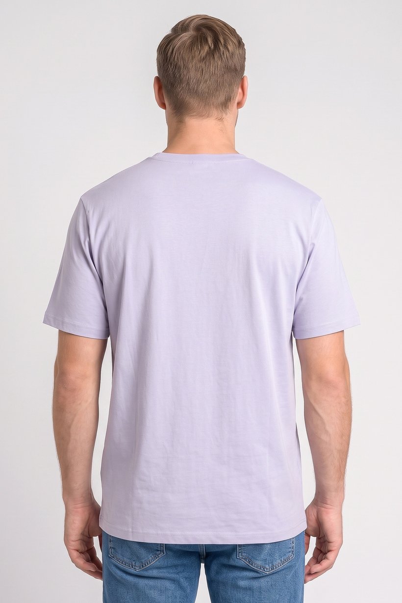 Men Crew Neck Short Sleeve Solid T-Shirt, Lavender