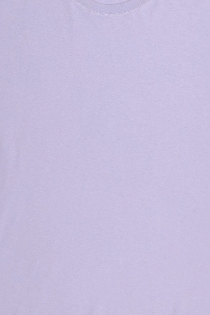 Men Crew Neck Short Sleeve Solid T-Shirt, Lavender