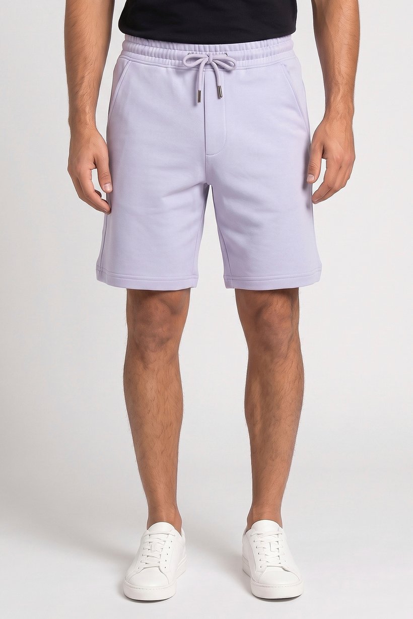 Men Solid Basic Shorts, Lavender