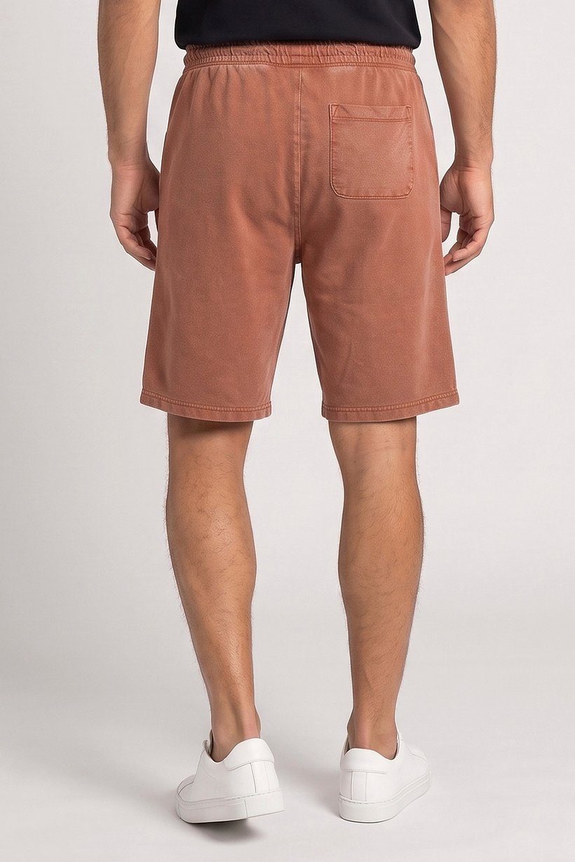 Men Plain Basic Shorts, Rust