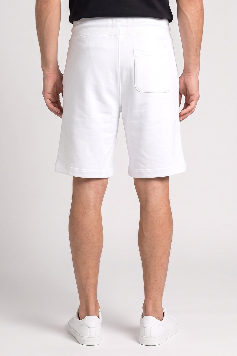 Men Solid Basic Shorts, White