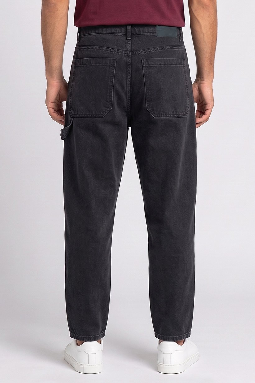 Men Skater Fit Washed Non Stretchable Jeans, Black