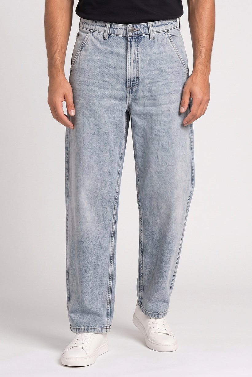 Men Skater Fit Washed No Stretch Jeans, Blue