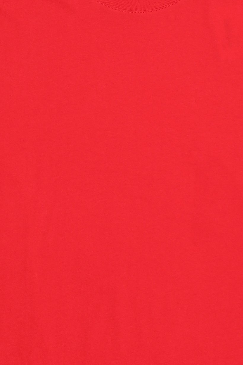 Men Crew Neck Short Sleeves Solid T-shirt, Red