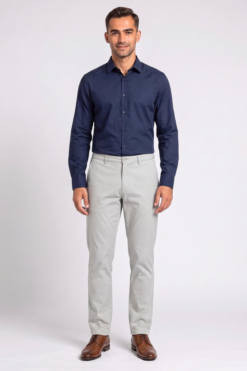Men Straight Fit Solid Chino Pants, Light Mint