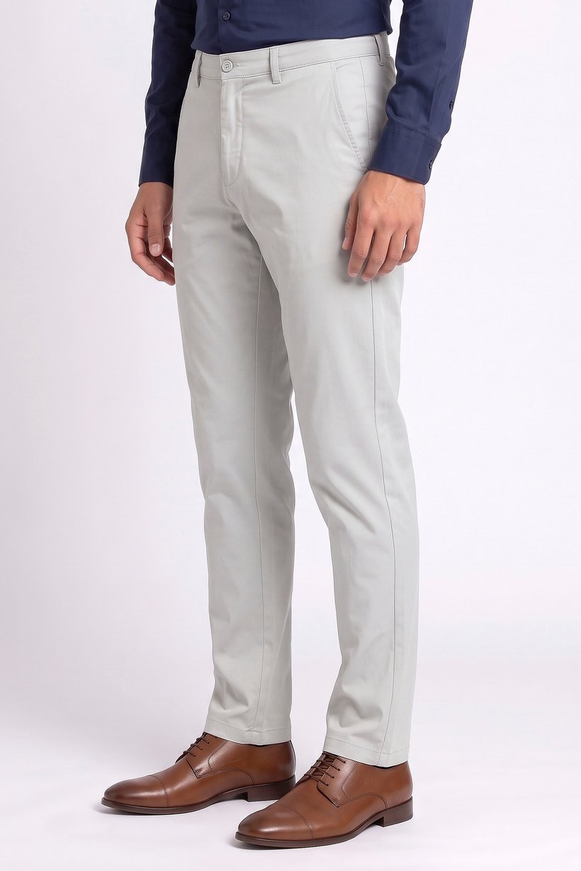 Men Straight Fit Solid Chino Pants, Light Mint