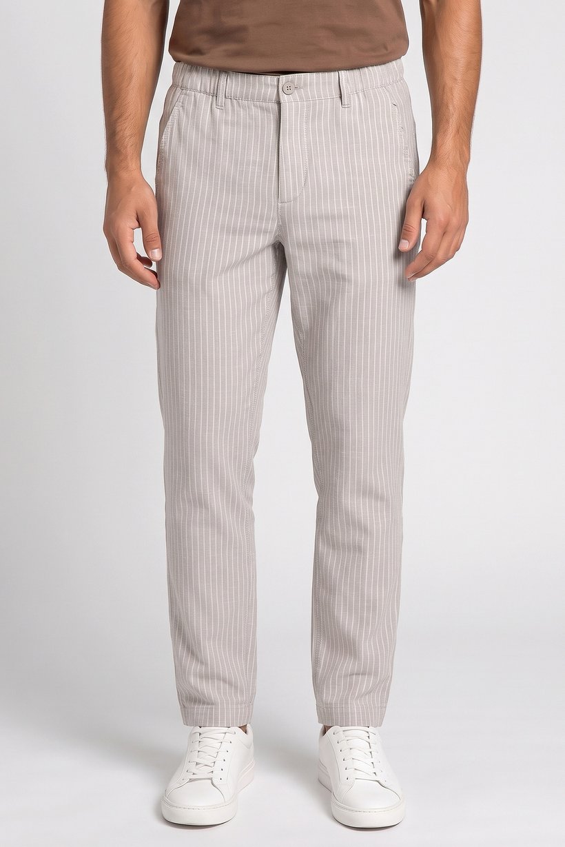 Men Regular Fit Stripe Chino Pants, Multicolor
