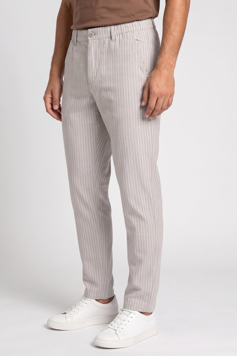 Men Regular Fit Stripe Chino Pants, Multicolor