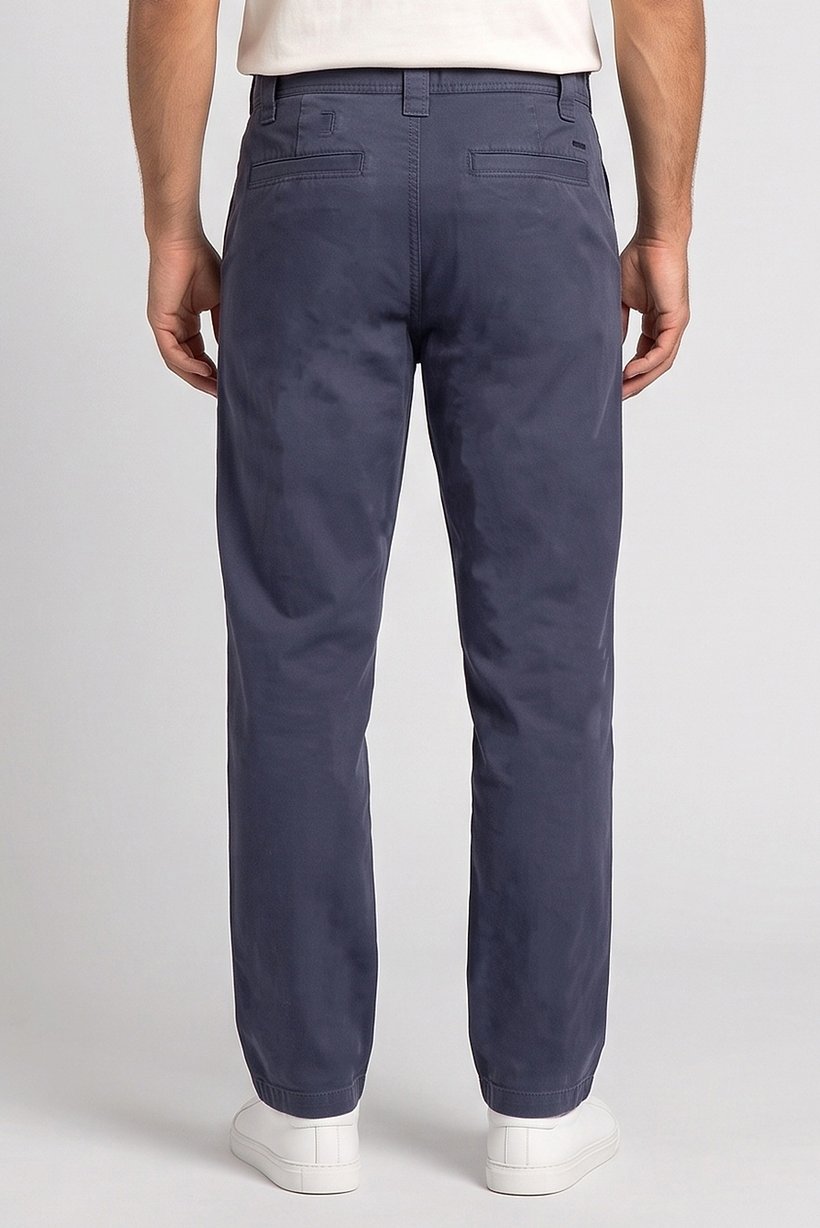 Men Chino Fit Solid No Stretch Jeans, Navy