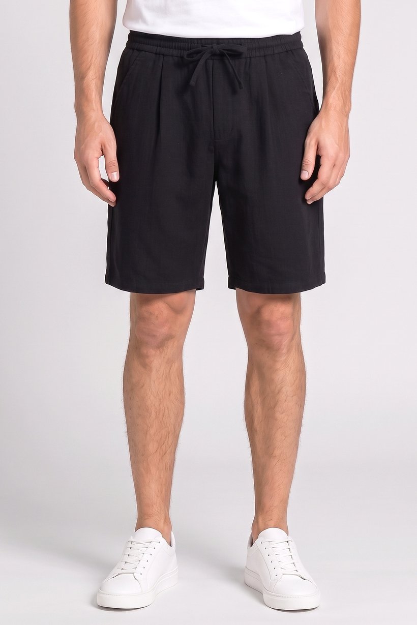 Men Plain Basic Shorts, Black