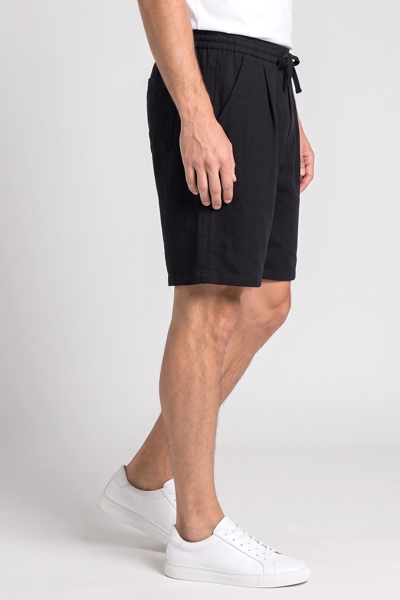 Men Plain Basic Shorts, Black