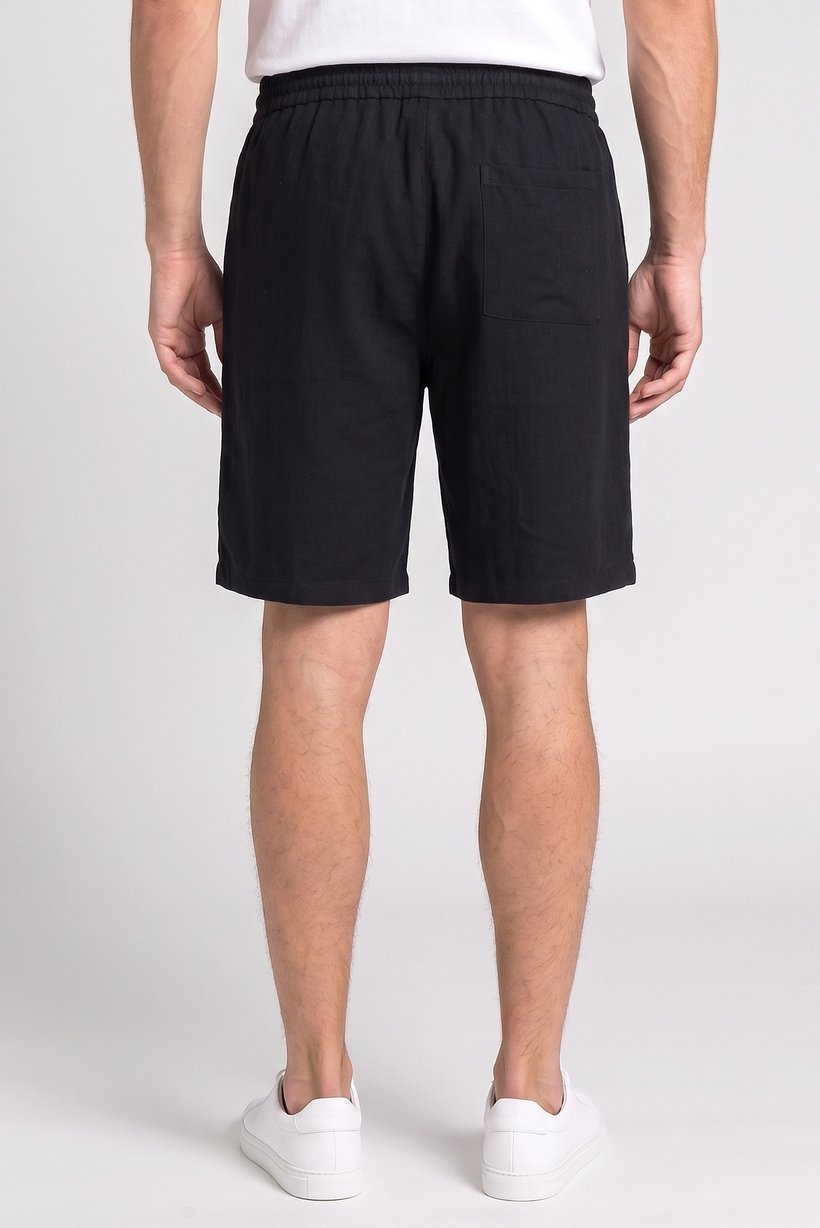 Men Plain Basic Shorts, Black