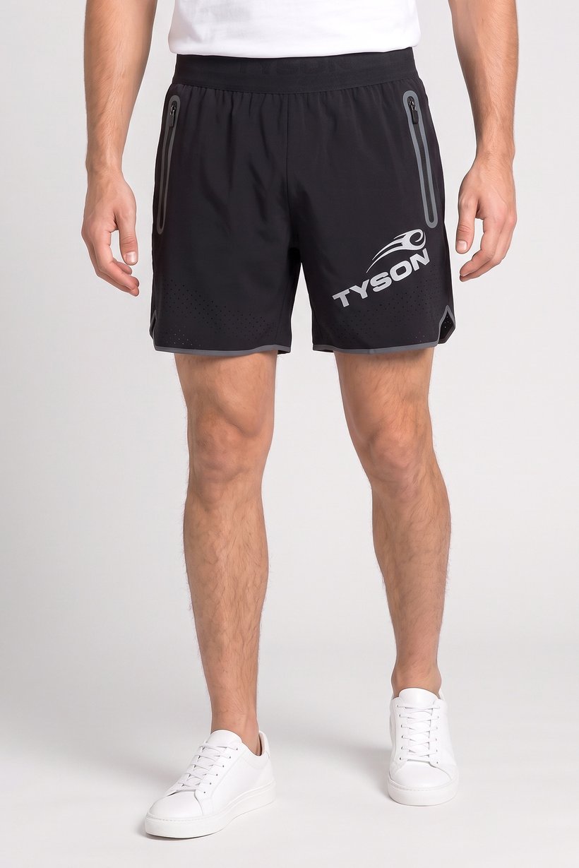 Celio x Tyson Men Brand Logo Basic Shorts, Black