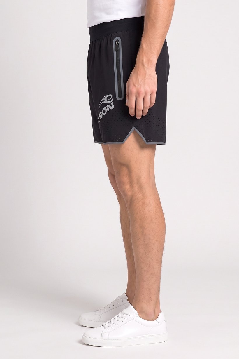 Celio x Tyson Men Brand Logo Basic Shorts, Black