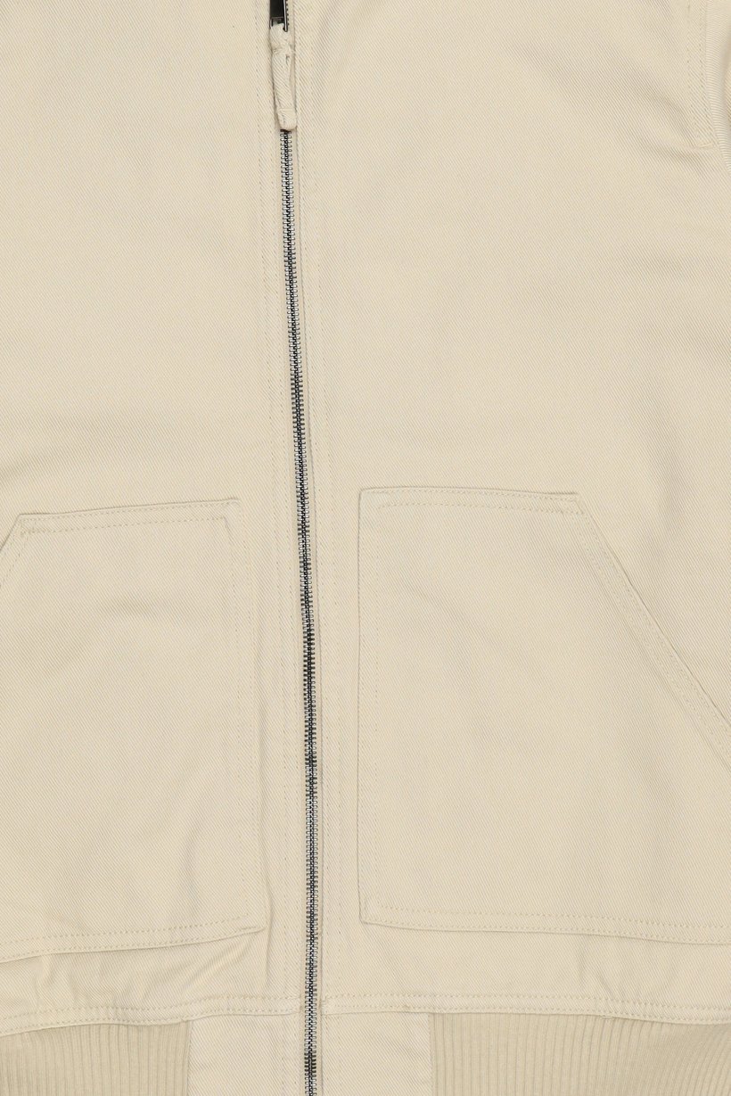 Men Solid Hooded Jacket, Beige