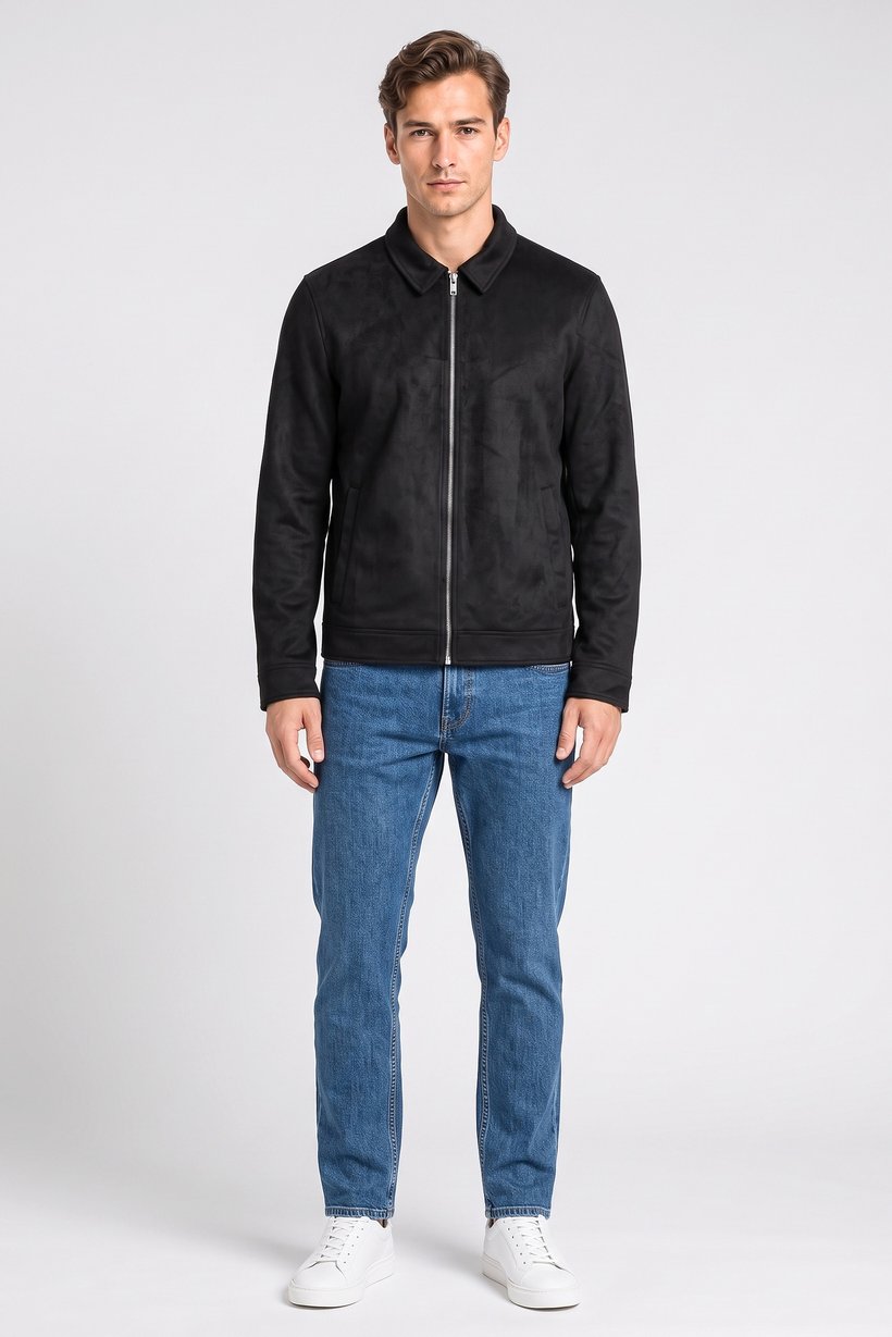 Men Textured Softshell Jacket, Black