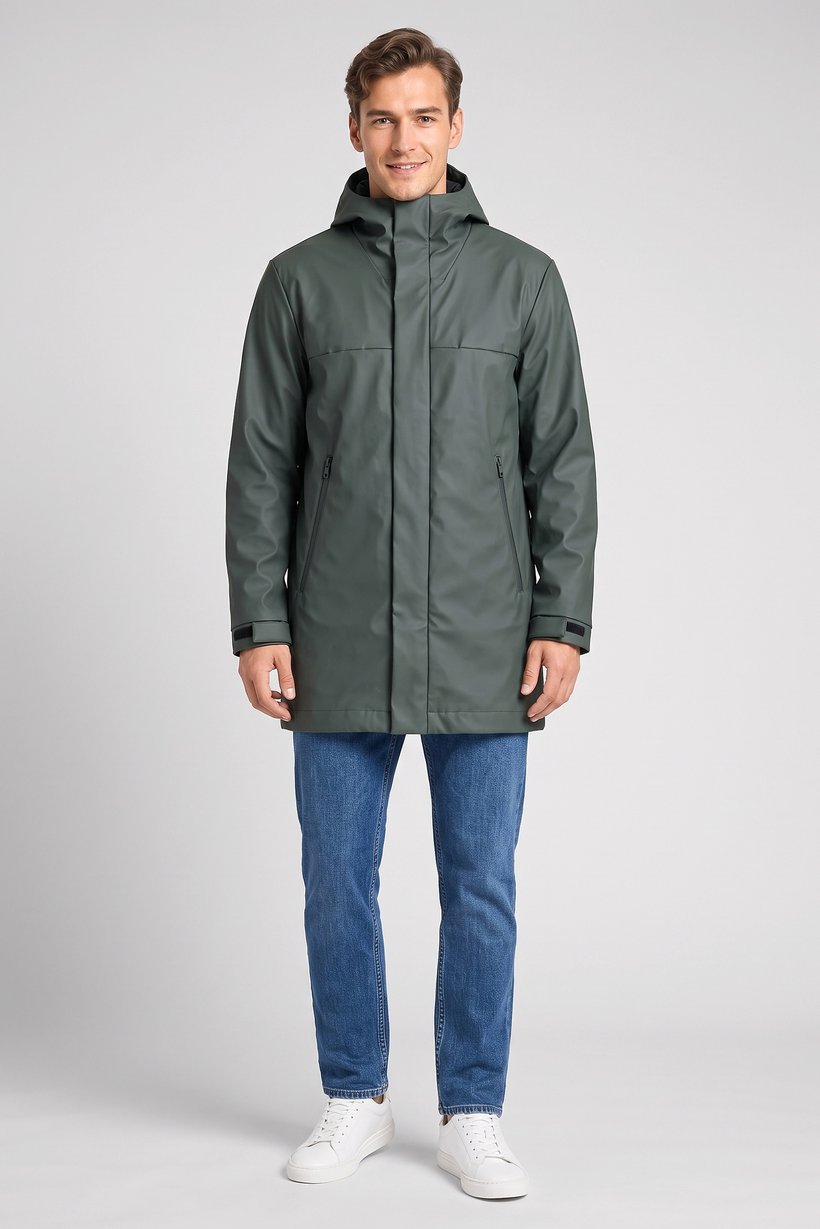 Men Solid Softshell Jacket, Dark Olive