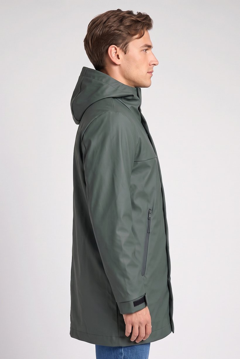 Men Solid Softshell Jacket, Dark Olive