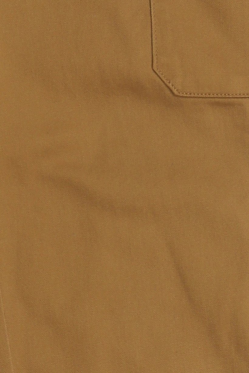 Men Straight Fit Solid Cargo Pants, Brown