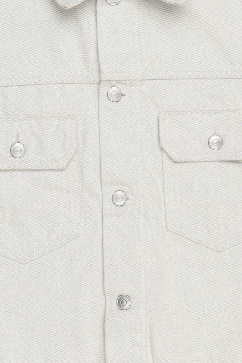 Men Plain Denim Jacket, Light Grey