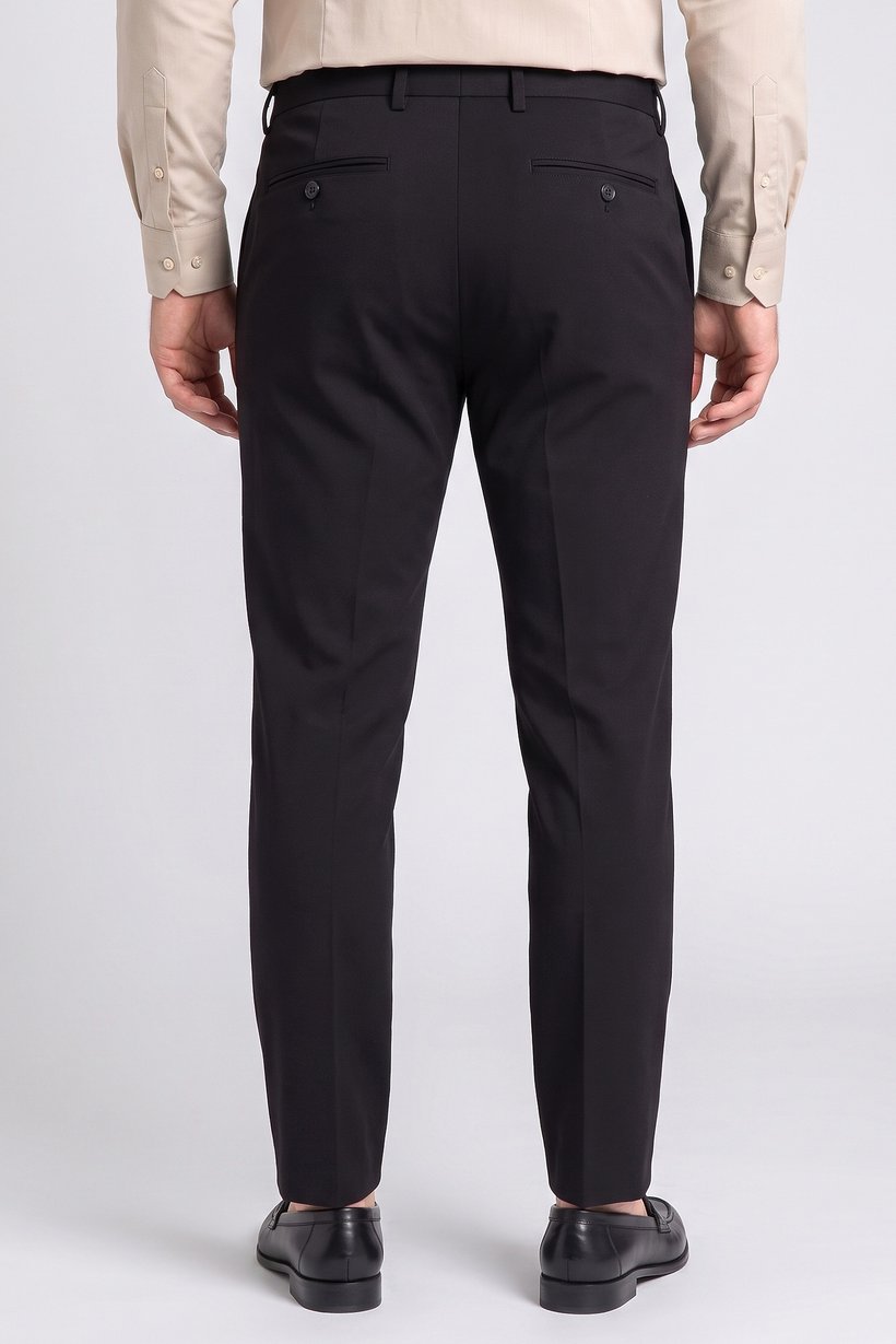 Men Slim Fit Solid Chino Pants, Black