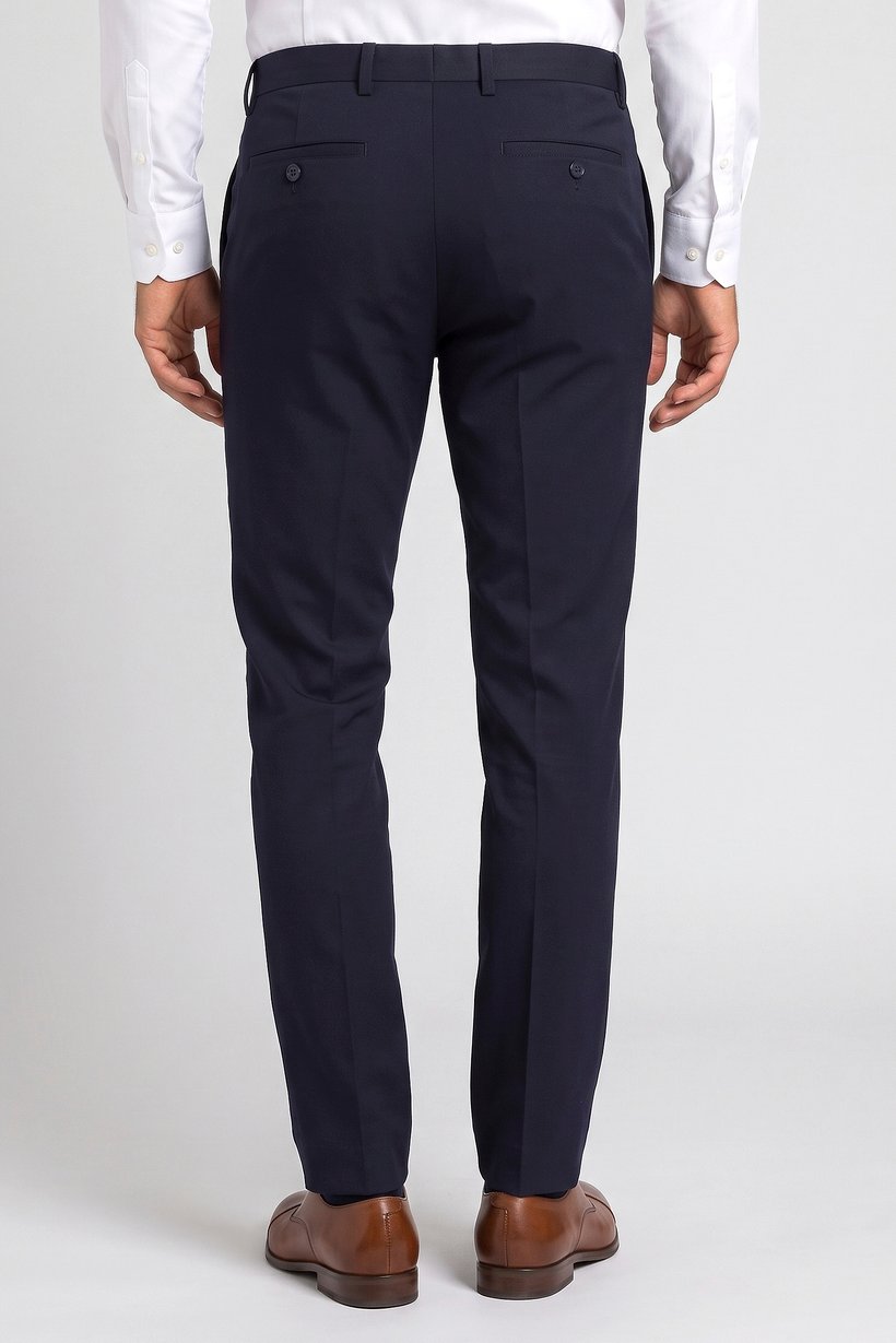 Men Slim Fit Solid Chino Pants, Deep Navy