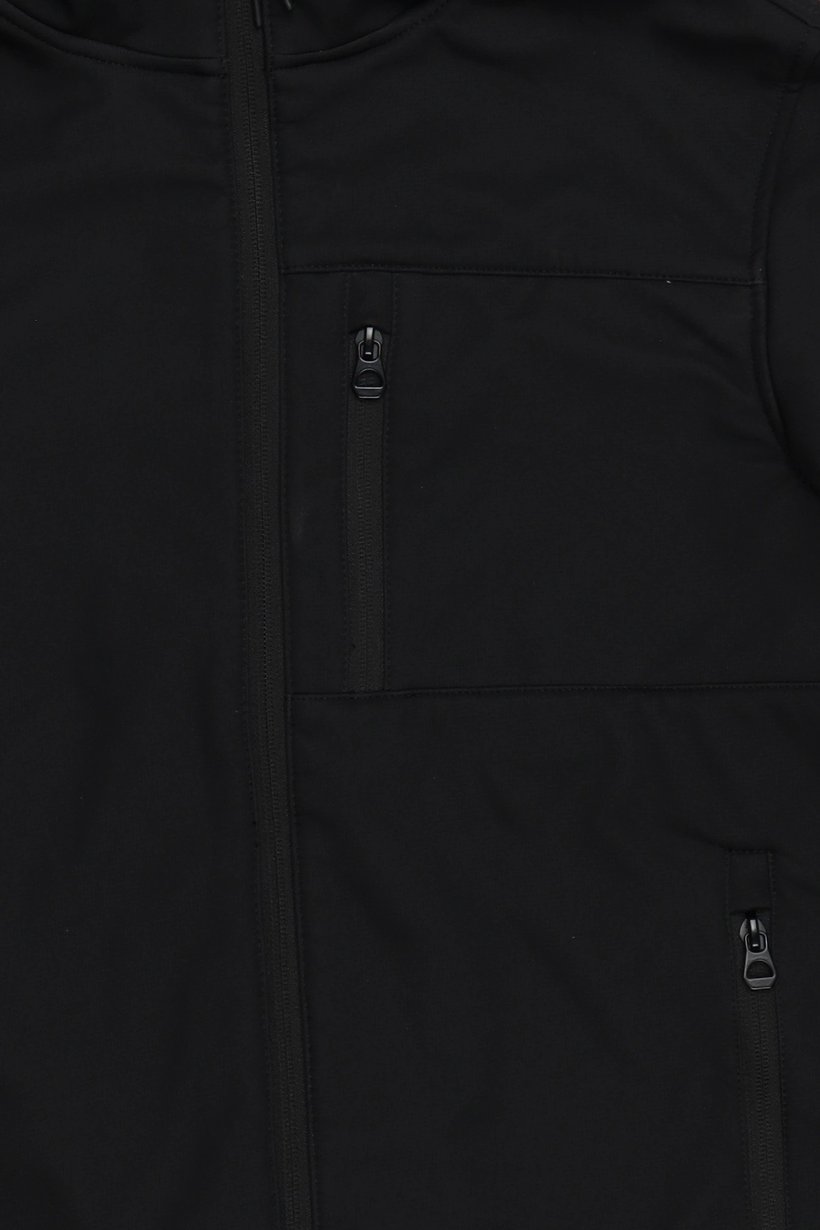 Men Solid Softshell Jacket, Black