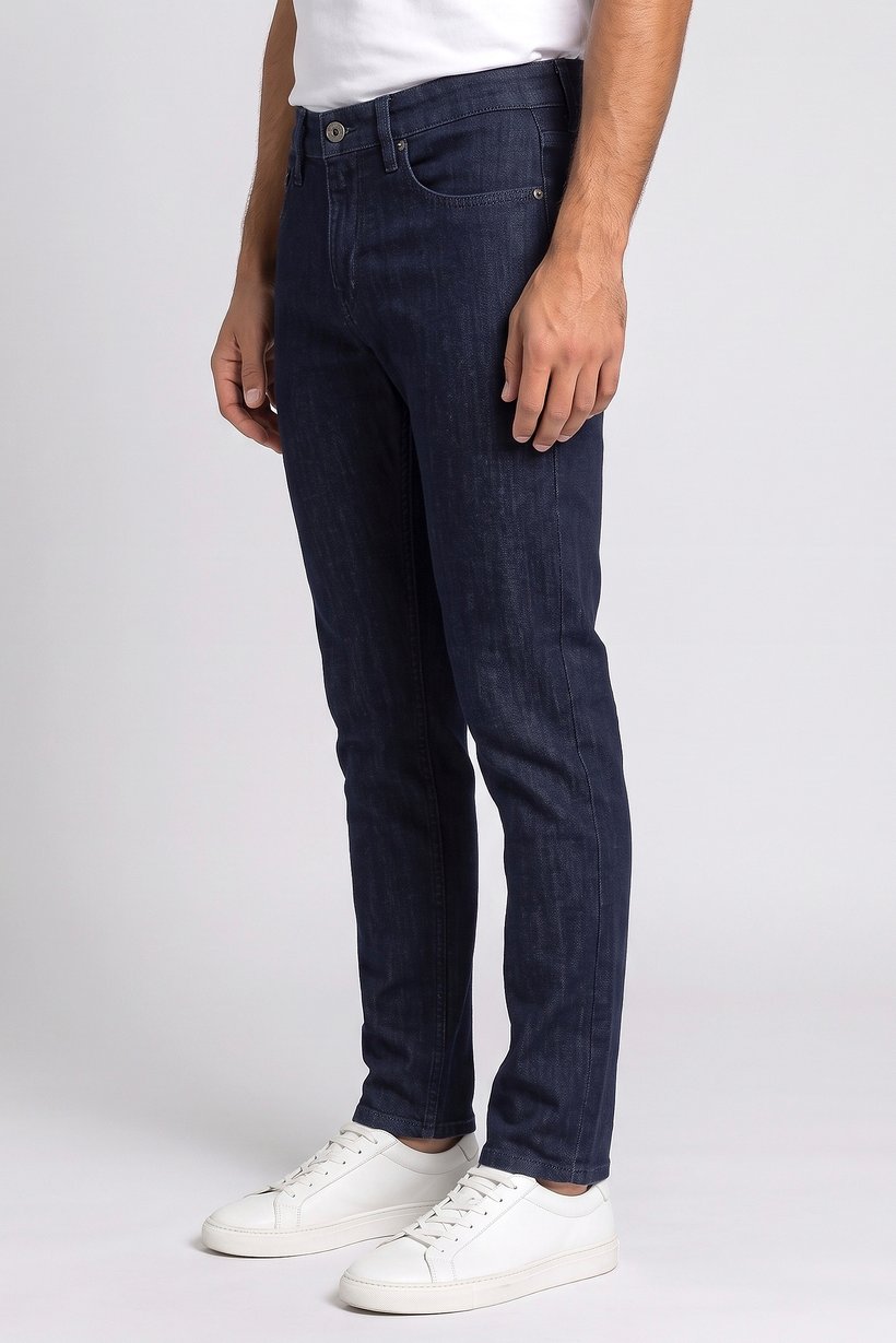 Men Slim Fit Solid Stretchable Jeans, Navy