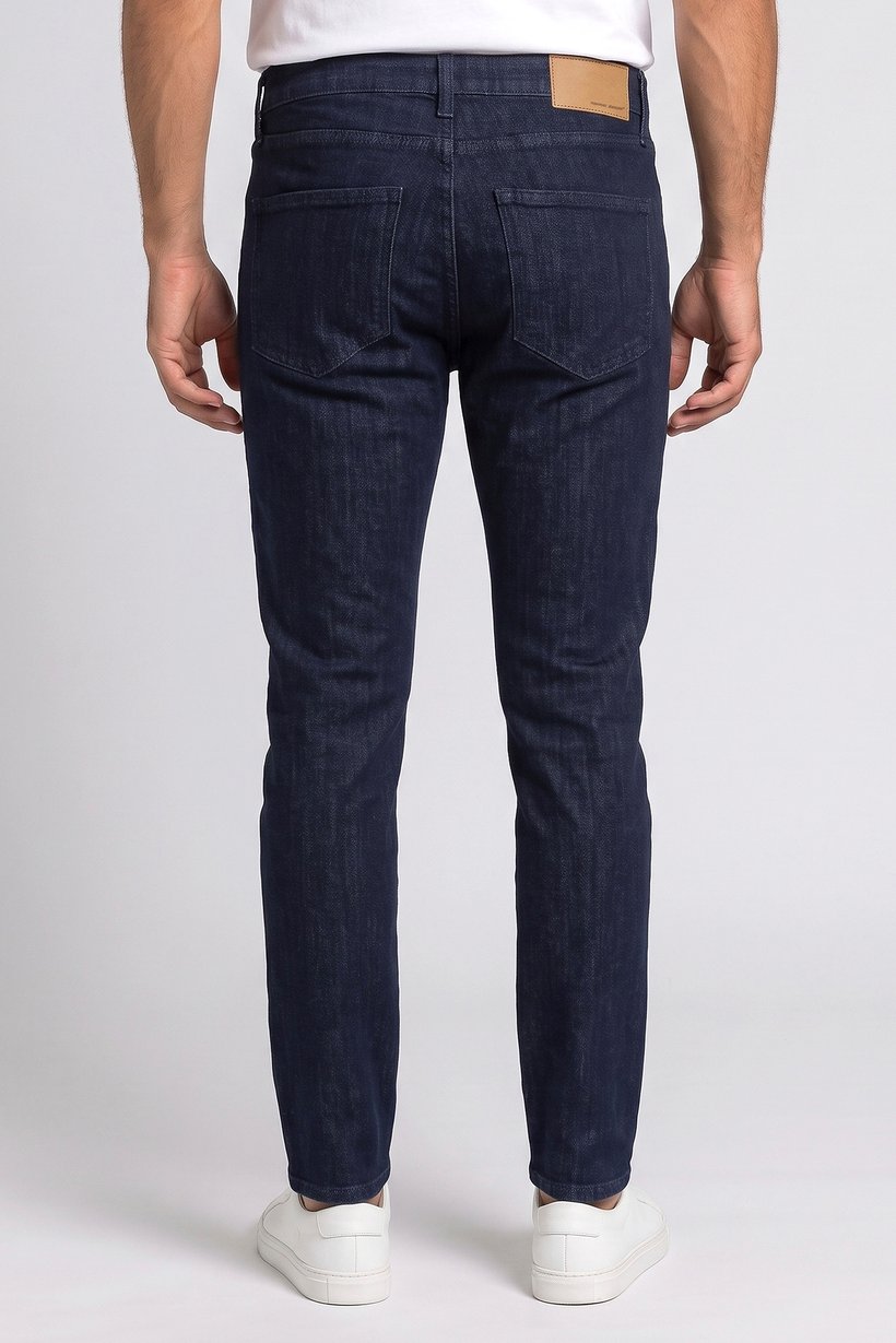 Men Slim Fit Solid Stretchable Jeans, Navy