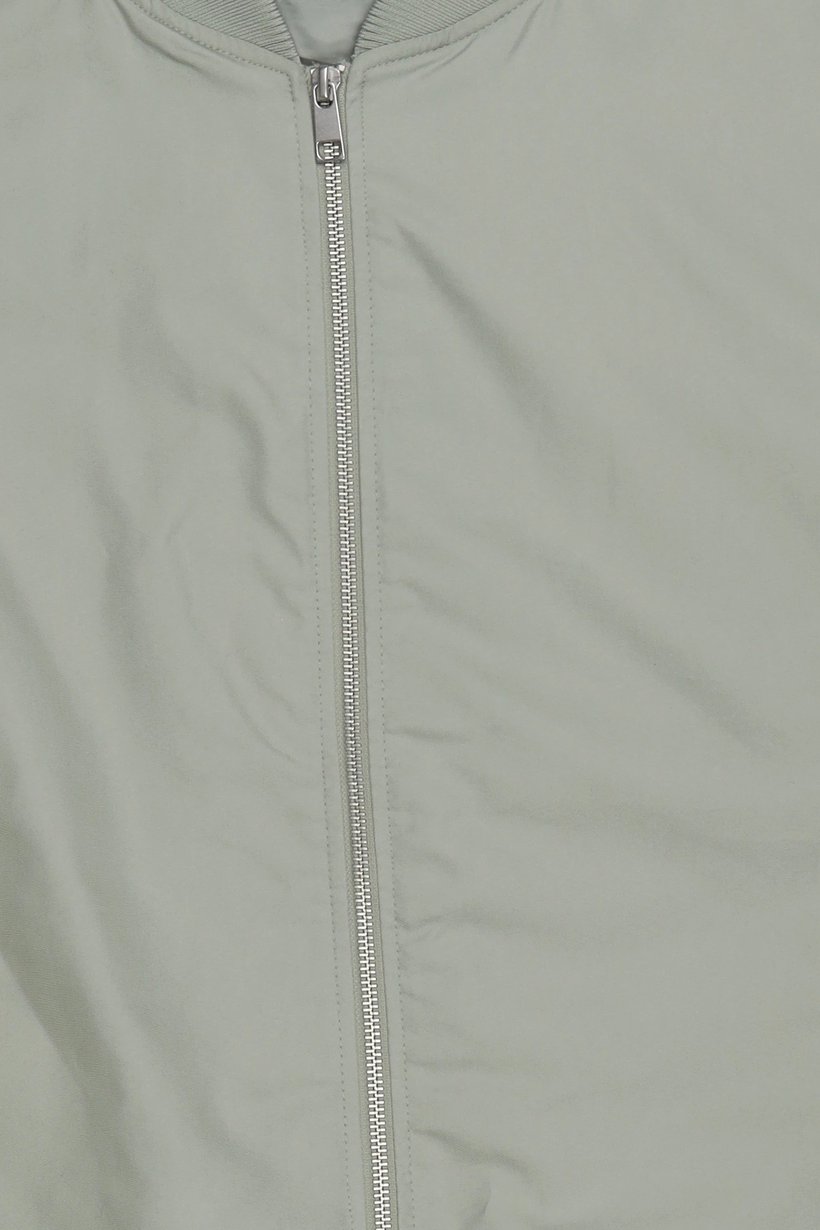 Men Solid Bomber Jacket, Light Green