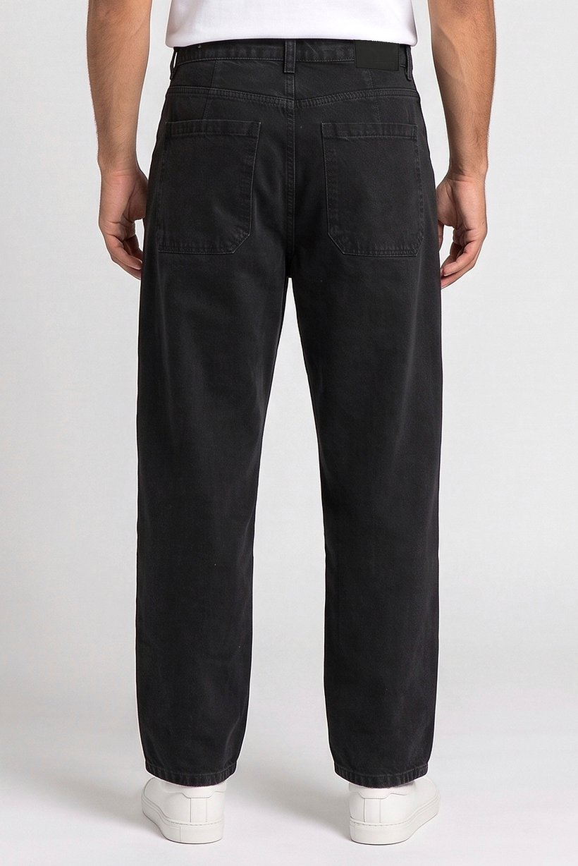 Men Skater Fit Washed Non Stretchable Jeans, Black