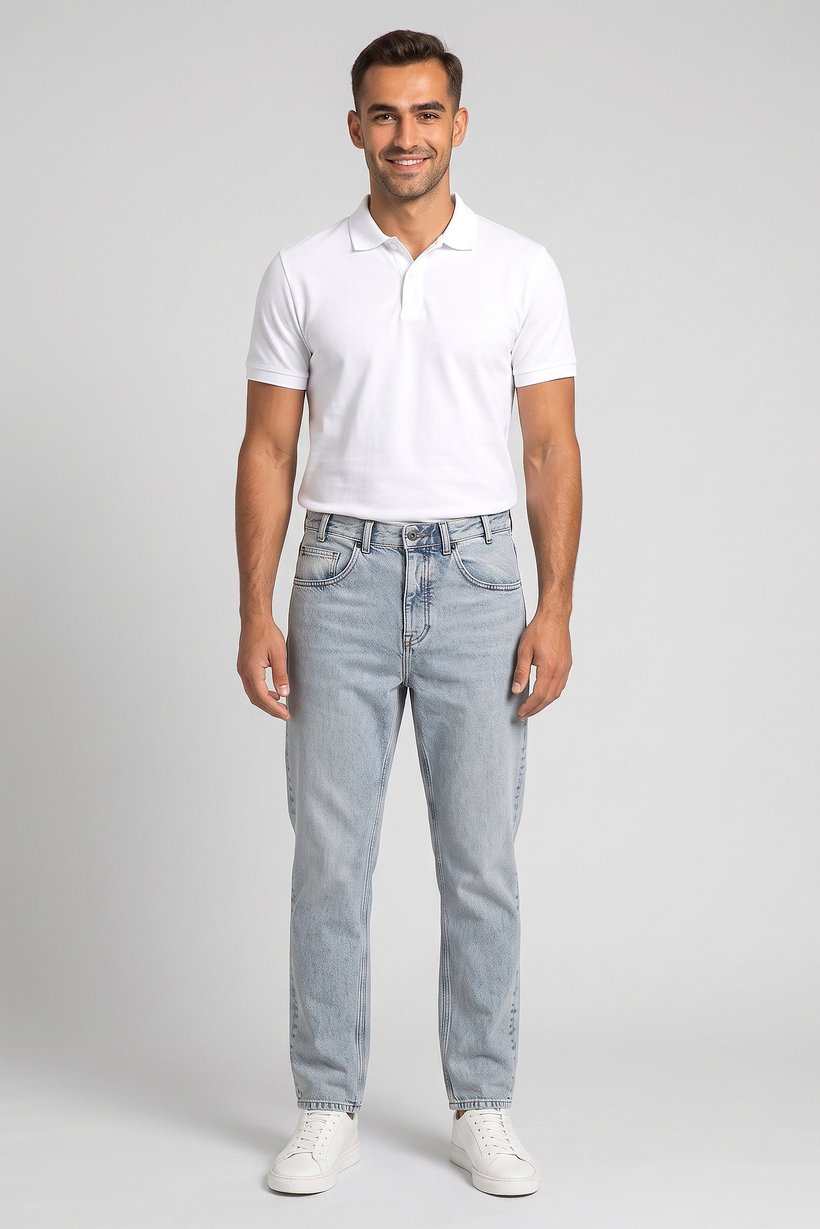 Men Regular Fit Washed Non Stretchable Jeans, Light Blue