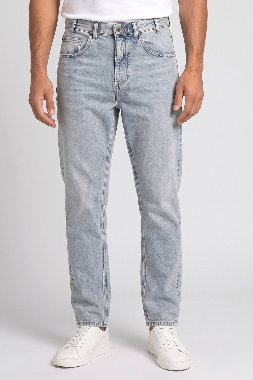 Men Regular Fit Washed Non Stretchable Jeans, Light Blue