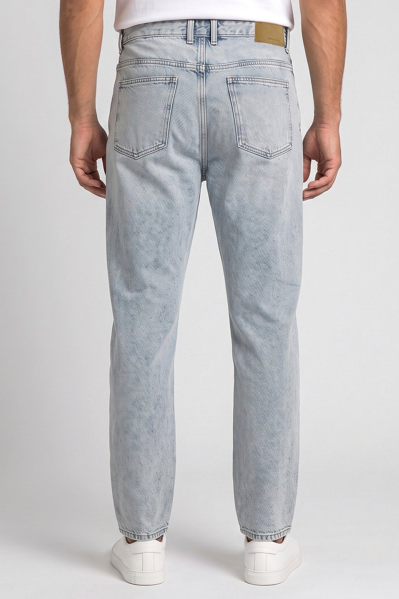 Men Regular Fit Washed Non Stretchable Jeans, Light Blue