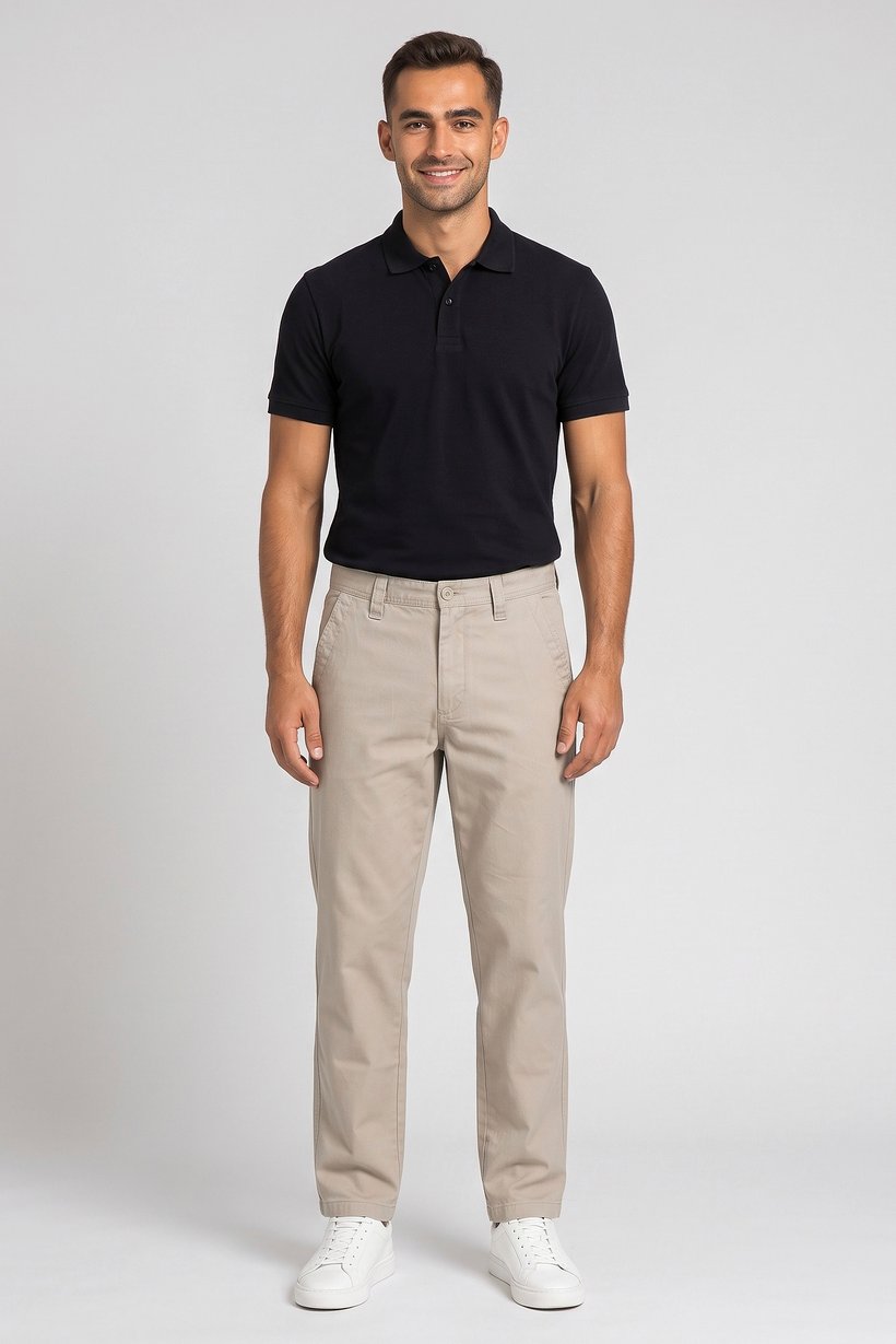 Men Baggy Fit Solid Non-Stretchable Jeans, Beige