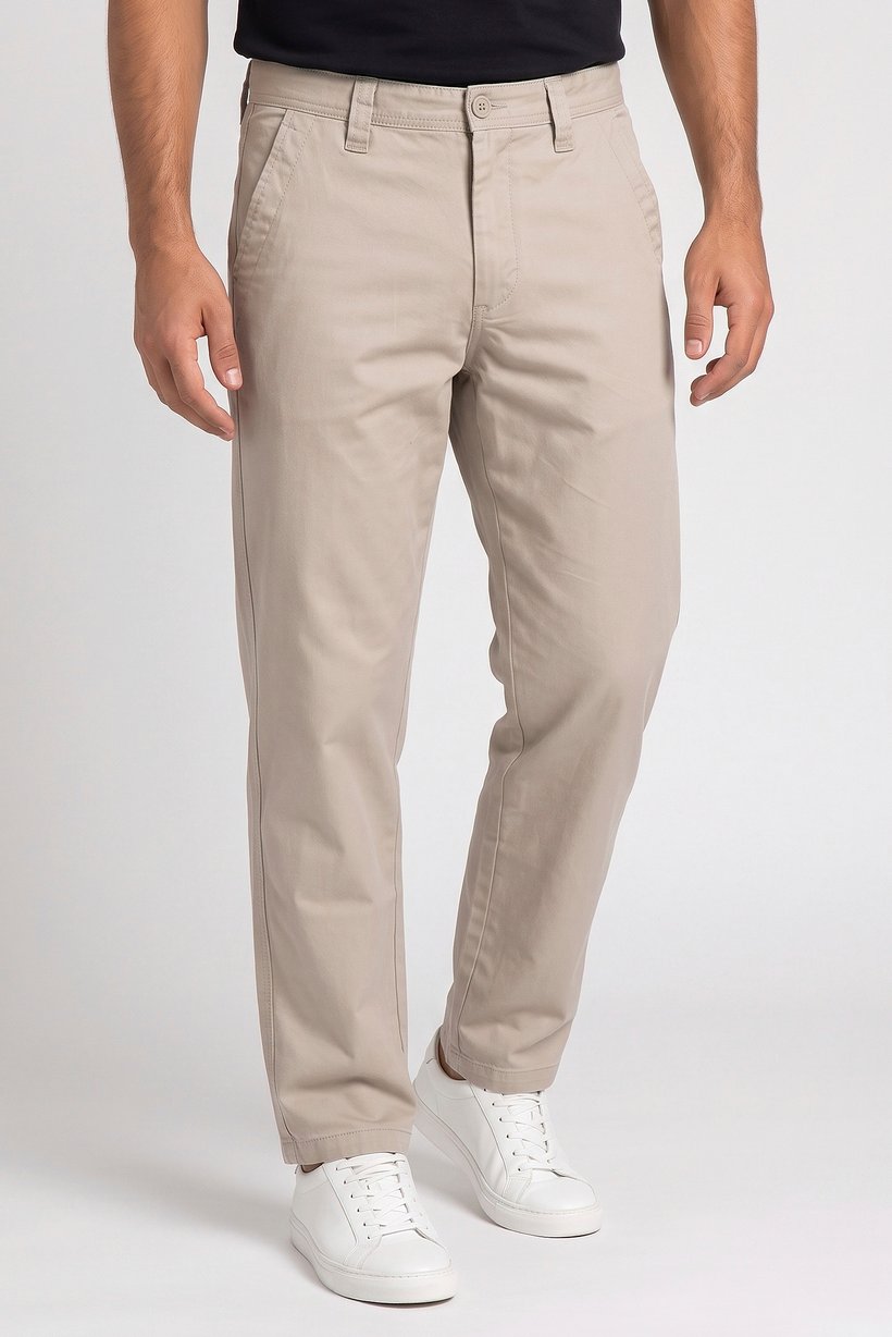 Men Baggy Fit Solid Non-Stretchable Jeans, Beige