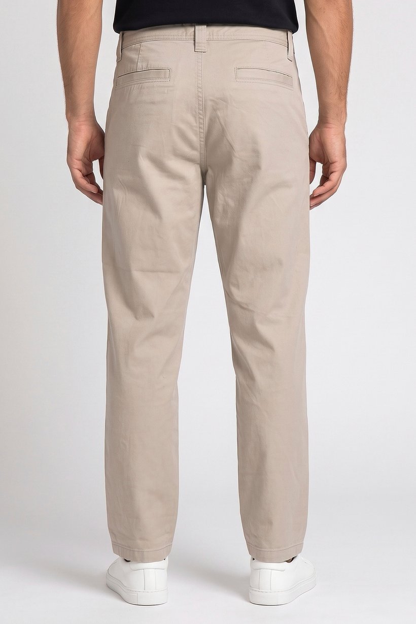 Men Baggy Fit Solid Non-Stretchable Jeans, Beige