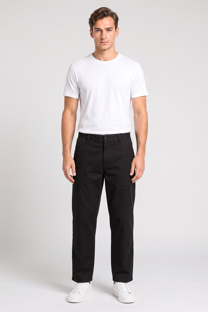 Men Baggy Fit Solid Non-Stretchable Jeans, Black