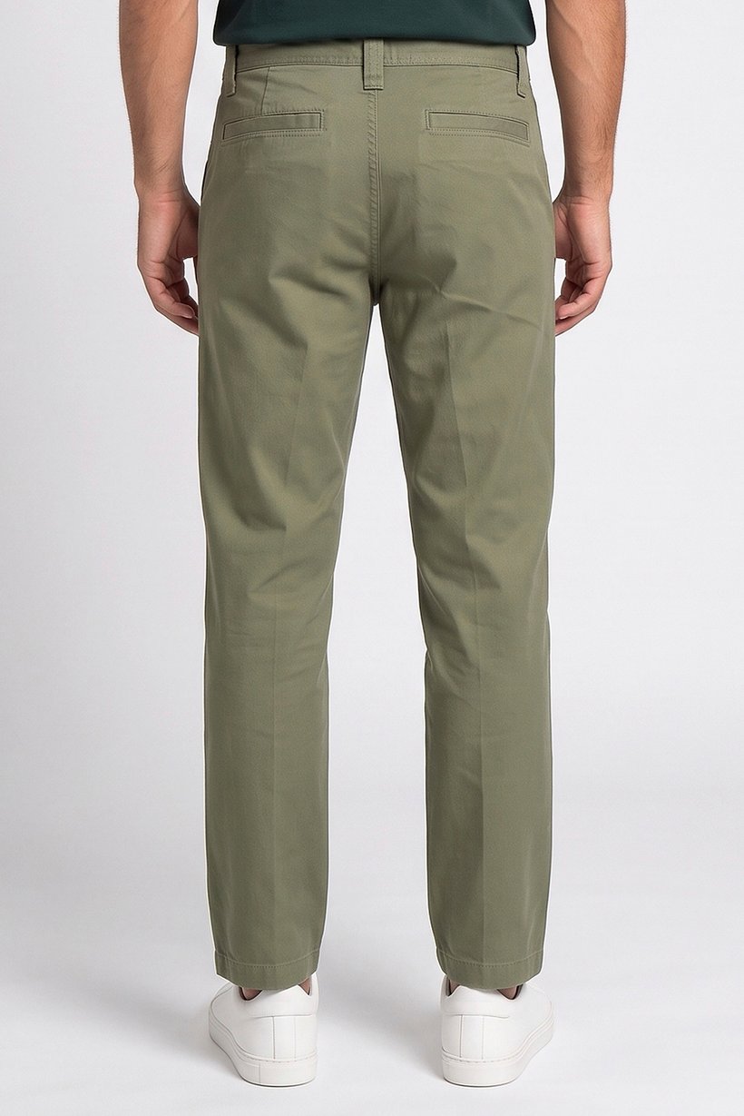 Men Baggy Fit Solid Non-Stretchable Jeans, Olive