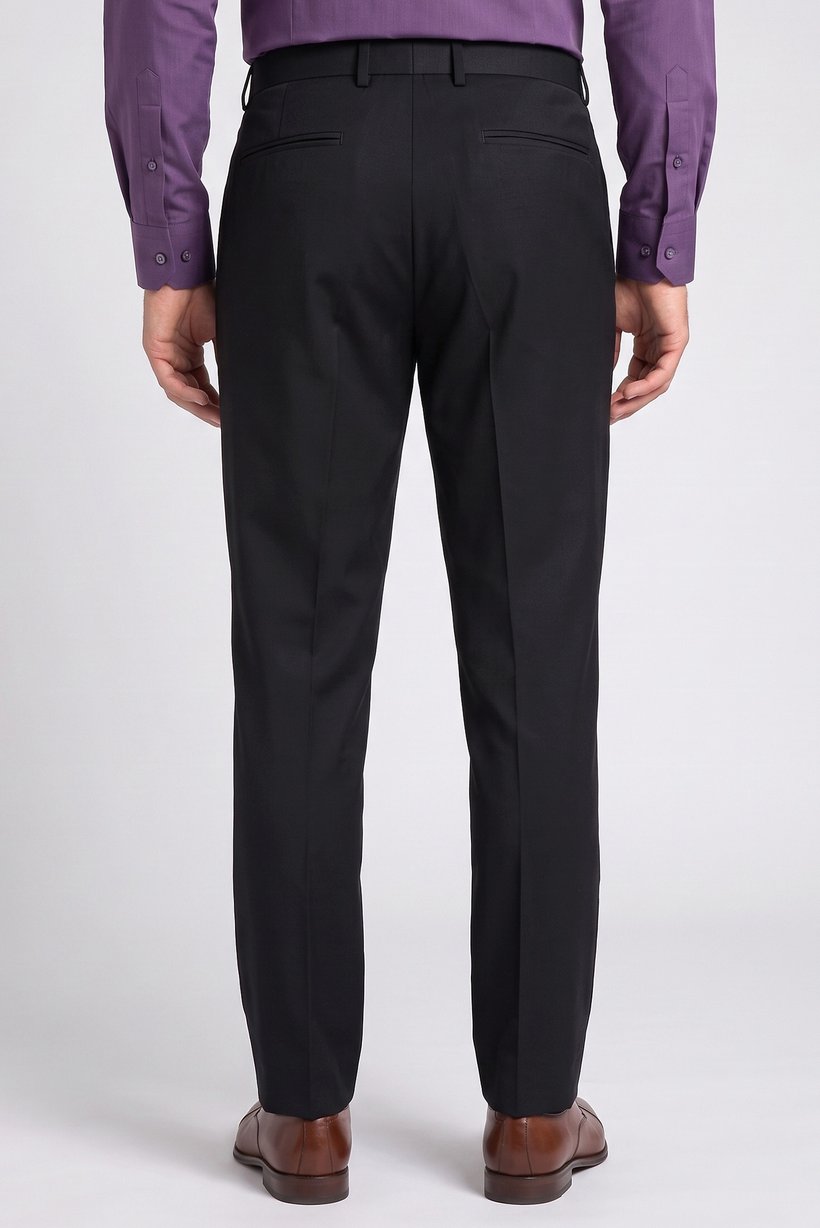 Men Straight Fit  Solid Chino Pants, Black