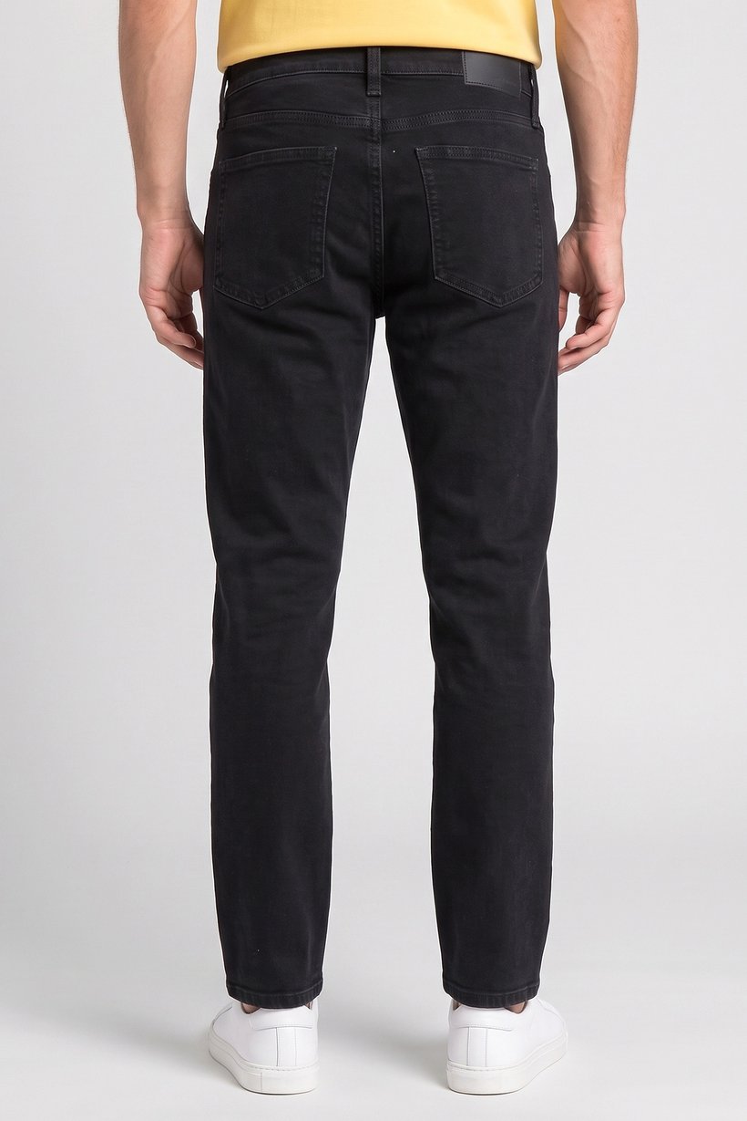 Men Loose Fit Washed Stretchable Denim Jeans, Faded Black