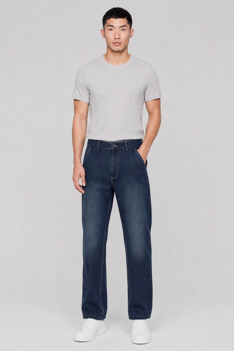 Men Relaxed Fit Washed Non Stretchable Jeans, Blue