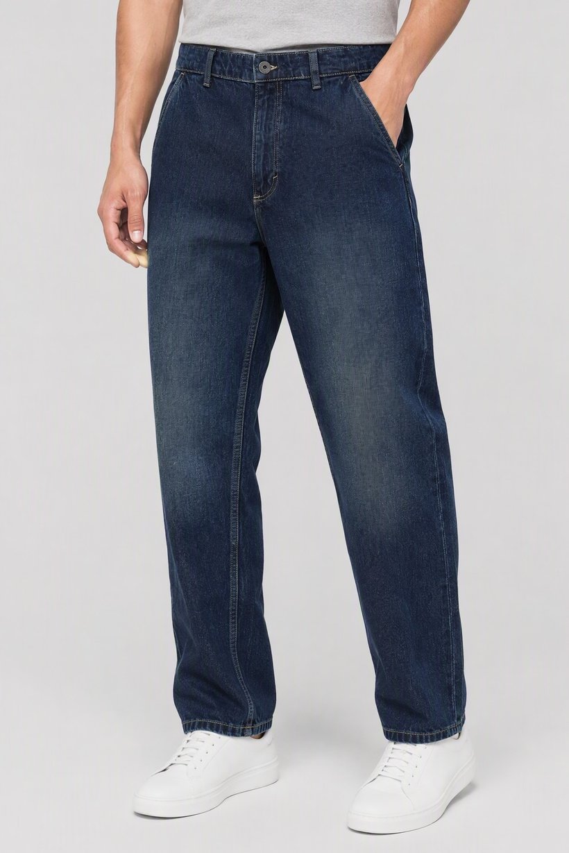 Men Relaxed Fit Washed Non Stretchable Jeans, Blue